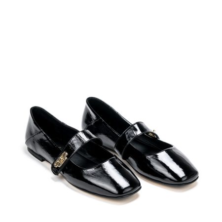 Ženske kožne baletanke Roberto-Serpentini-2041 crne ravne